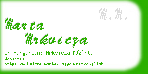 marta mrkvicza business card